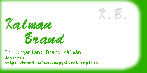 kalman brand business card